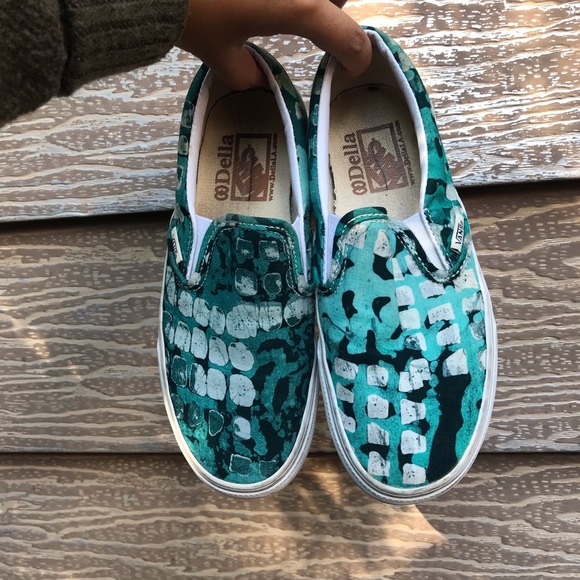 teal blue vans